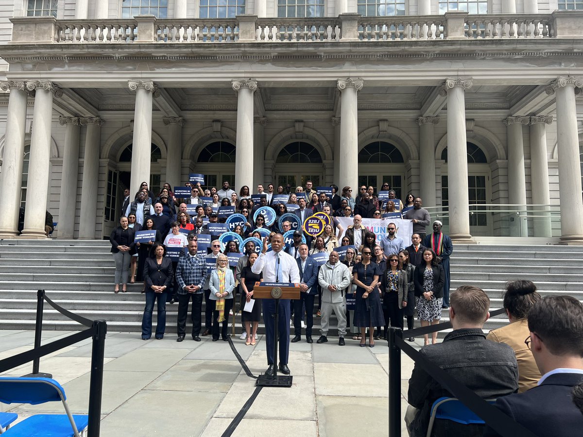 Before releasing his Fiscal Year 2025 Executive Budget, @NYCMayor hosts a rally with advocates, labor, business and faith leaders, and more to celebrate initiatives that will make New York safer, rebuild the economy, and make the city more livable for working-class New Yorkers.