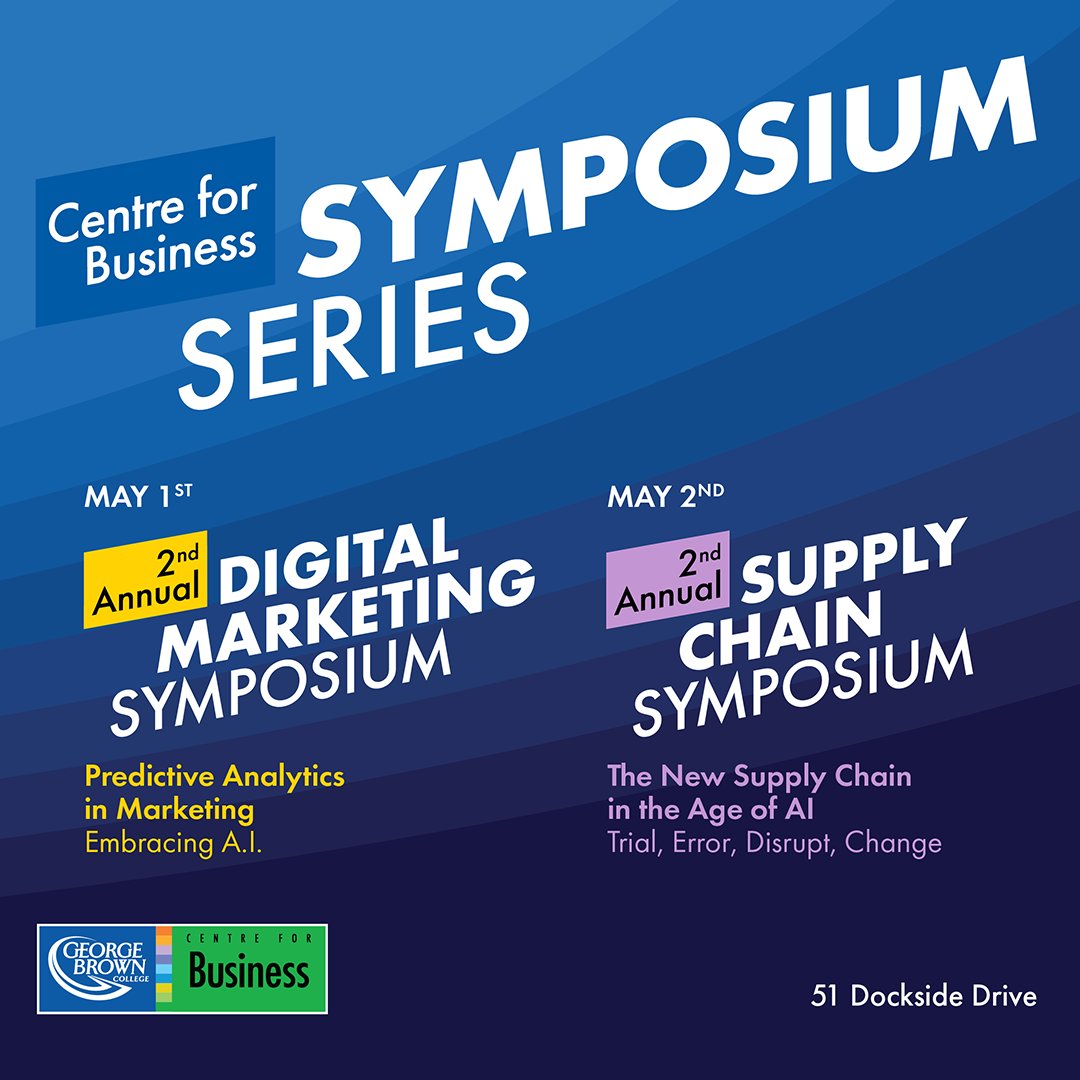 Join us at George Brown College for our Centre for Business Symposium Series! Connect with pros and explore the latest in digital marketing and supply chain management. Unlock new insights and expand your network. Register now - 🔗 in the bio!