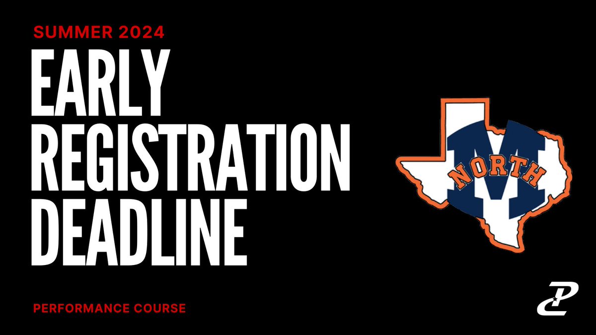 The Early Registration Deadline @McKinneyNorthHS 🐶 is just 1 week away. This summer #EverythingMatters‼️ Don’t miss out on the opportunity to save some money by securing your spot before May 1st ✅ Take advantage by getting signed up today! performancecourse.com/school-distric…