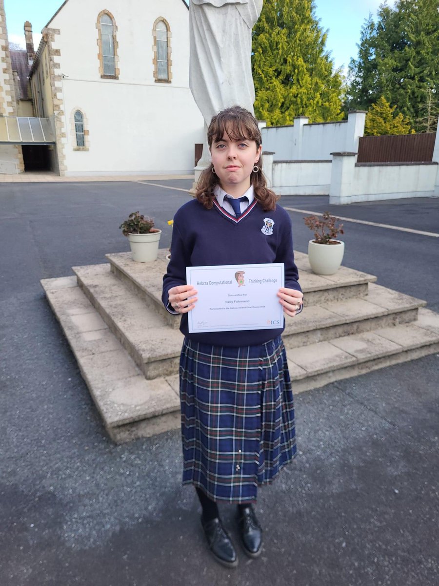 Well done to 4th year student Nelly on reaching the the final round of the Bebras Computational Thinking Challenge in Maynooth University. What a fantastic achievement!

#slssmonaghan
#stlouistyfamily
@lecheiletrust1