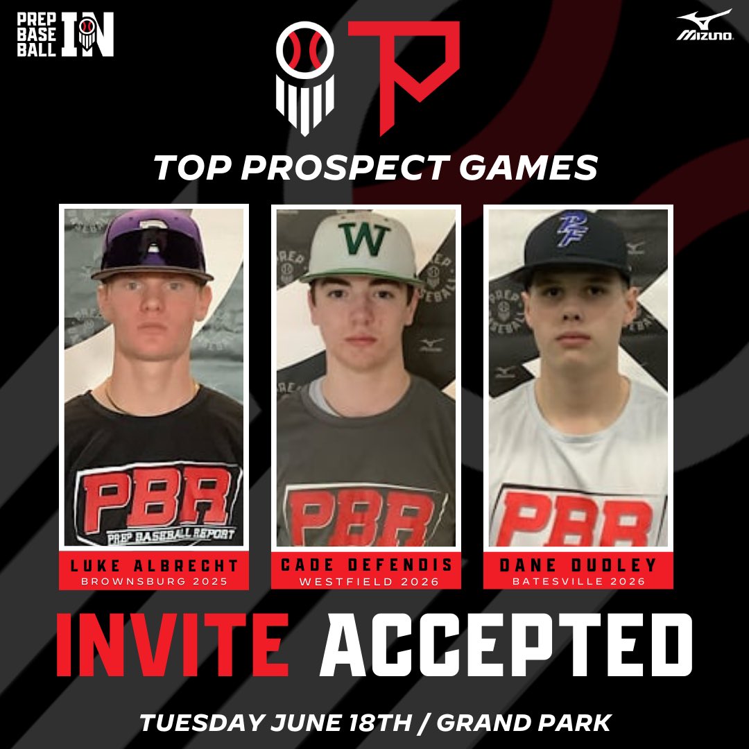 Prep Baseball Indiana (@prepbaseballin) on Twitter photo π§π’π£ π£π₯π’π¦π£πππ§ πππ ππ¦
ππ―π·πͺπ΅π¦ ππ€π€π¦π±π΅π¦π₯ β
β25 LHP Luke Albrecht
(Brownsburg)
β26 C Cade Defendis
(Westfield)
β26 OF Dane Dudley
(Batesville)
Identifier for the Future Gamesπ
πππππππ ππ πππππππ
β³ loom.ly/OIJlXas π§π’π£ π£π₯π’π¦π£πππ§ πππ ππ¦
ππ―π·πͺπ΅π¦ ππ€π€π¦π±π΅π¦π₯ β
β25 LHP Luke Albrecht
(Brownsburg)
β26 C Cade Defendis
(Westfield)
β26 OF Dane Dudley
(Batesville)
Identifier for the Future Gamesπ
πππππππ ππ πππππππ
β³ loom.ly/OIJlXas