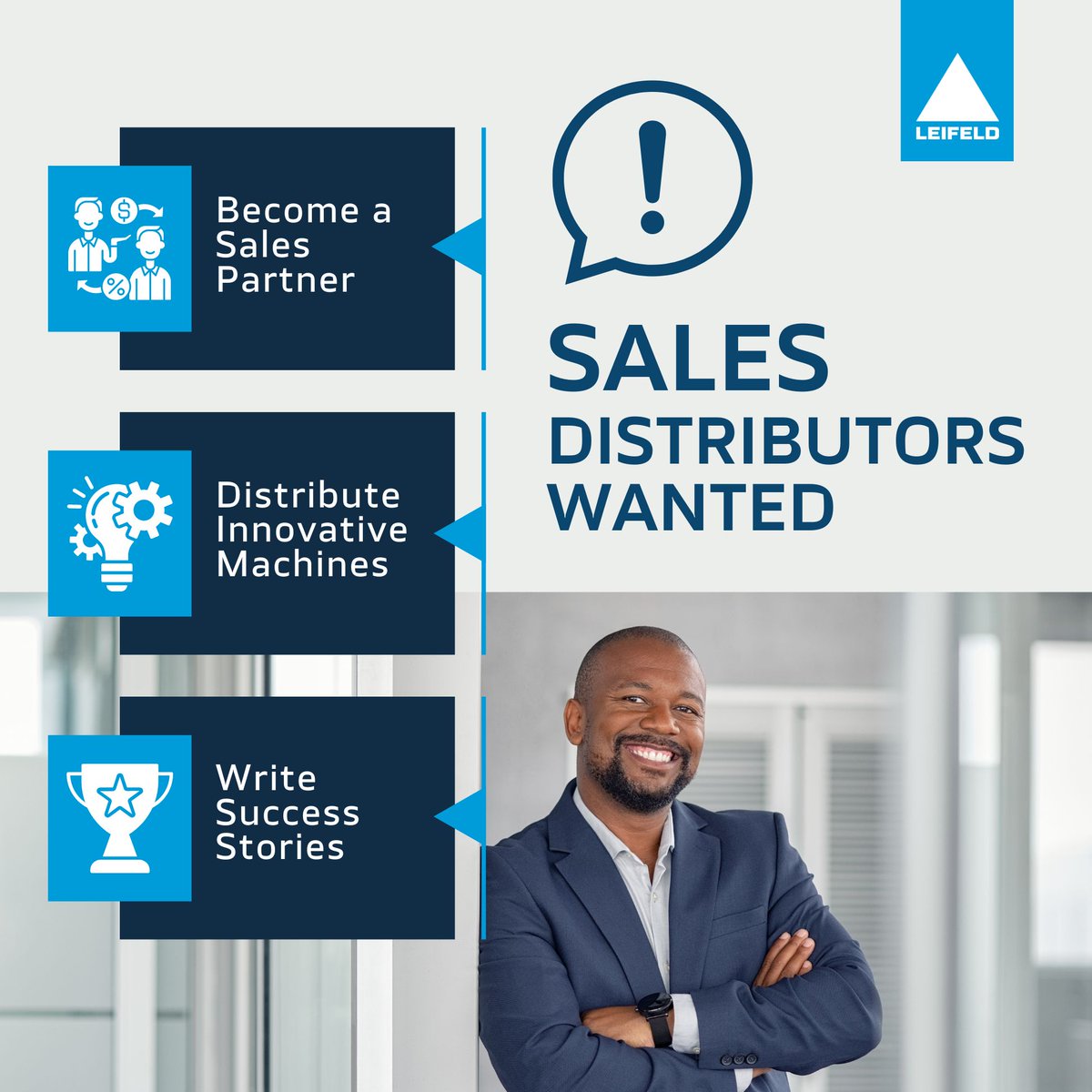 📢 Sales Distributors Wanted! WHERE PASSION MEETS PROFIT Are you passionate about sales and ready to represent cutting-edge technology? We're looking for dynamic individuals or companies to become our sales representatives. Let's get in touch: leifeldms.com/en/contact.html