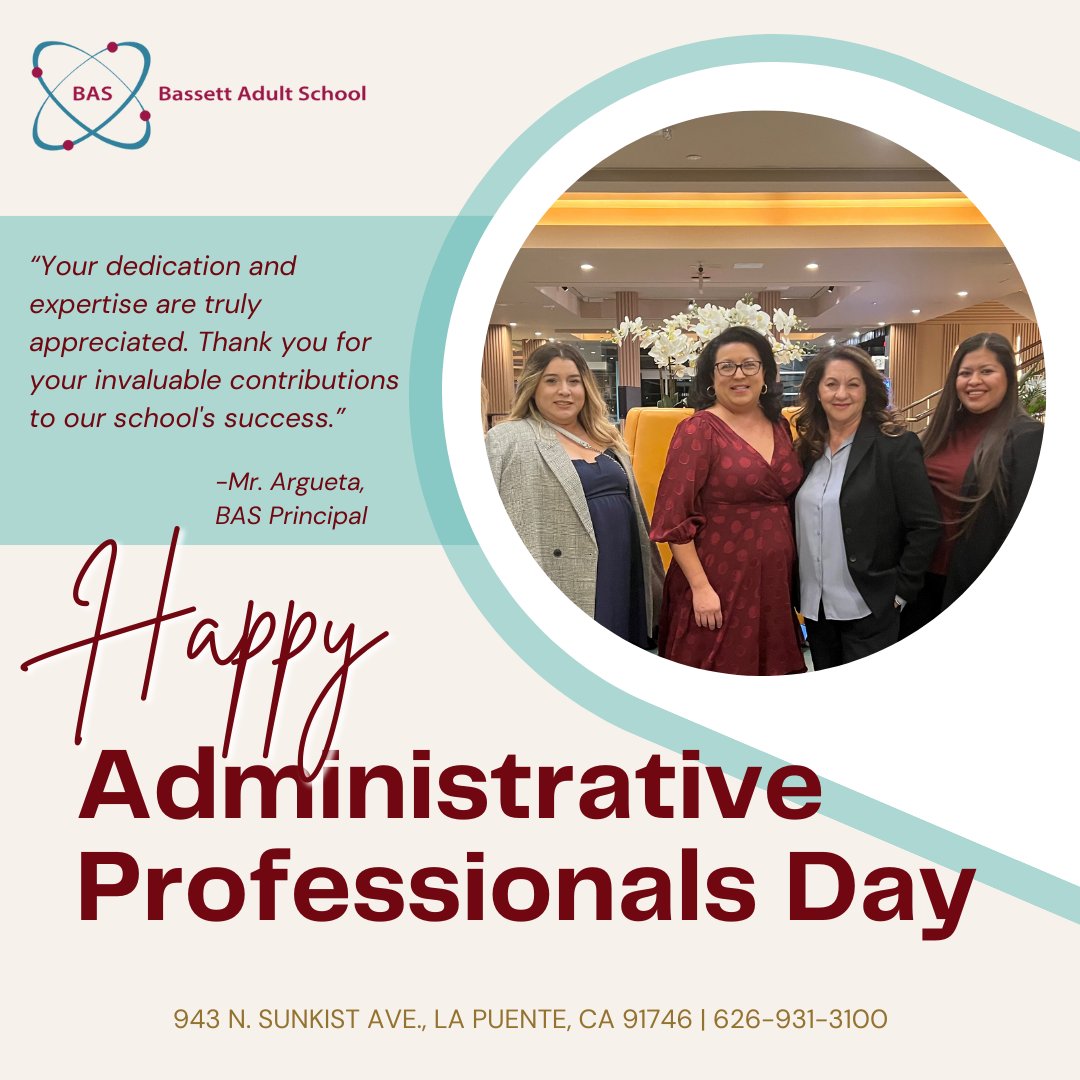 Shoutout to our incredible administrative professionals! Your hard work and dedication keep our school running smoothly every day. We appreciate you more than words can express! #AdminProfessionalsDay