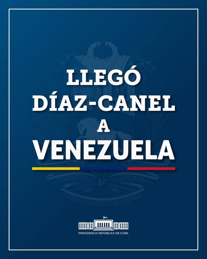 🇨🇺| El presidente Miguel Díaz-Canel Bermúdez ya está en Caracas para participar en la Cumbre del ALBA-TCP. . . . #ALBA 👏 #Venezuela ✍️ @PresidenciaCuba #LaHabanaDeTodos @YanetHzP @IzquierdoAlons1