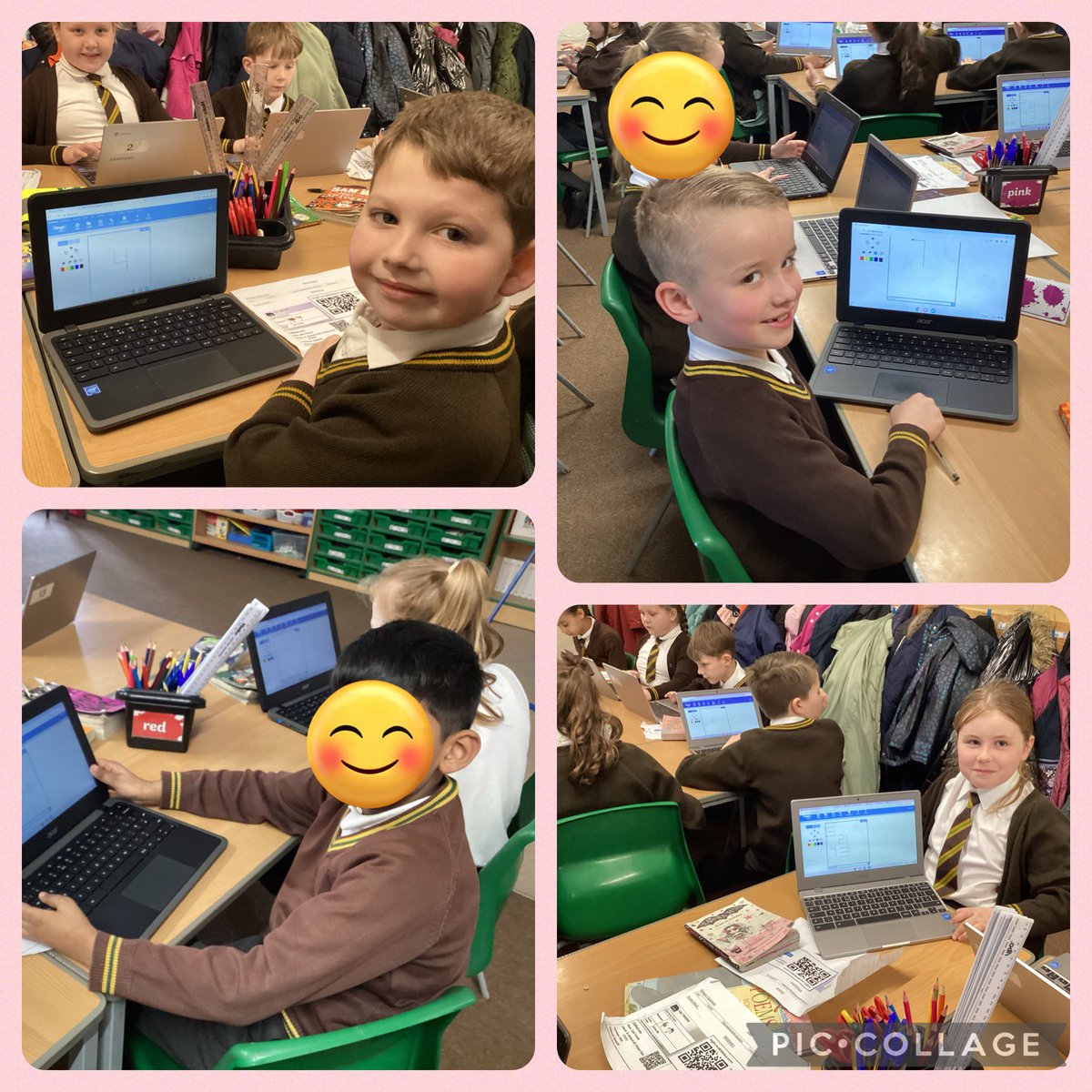 5StHerberts's tweet image. We programmed our turtle to draw numbers. #StHerbertsComputing