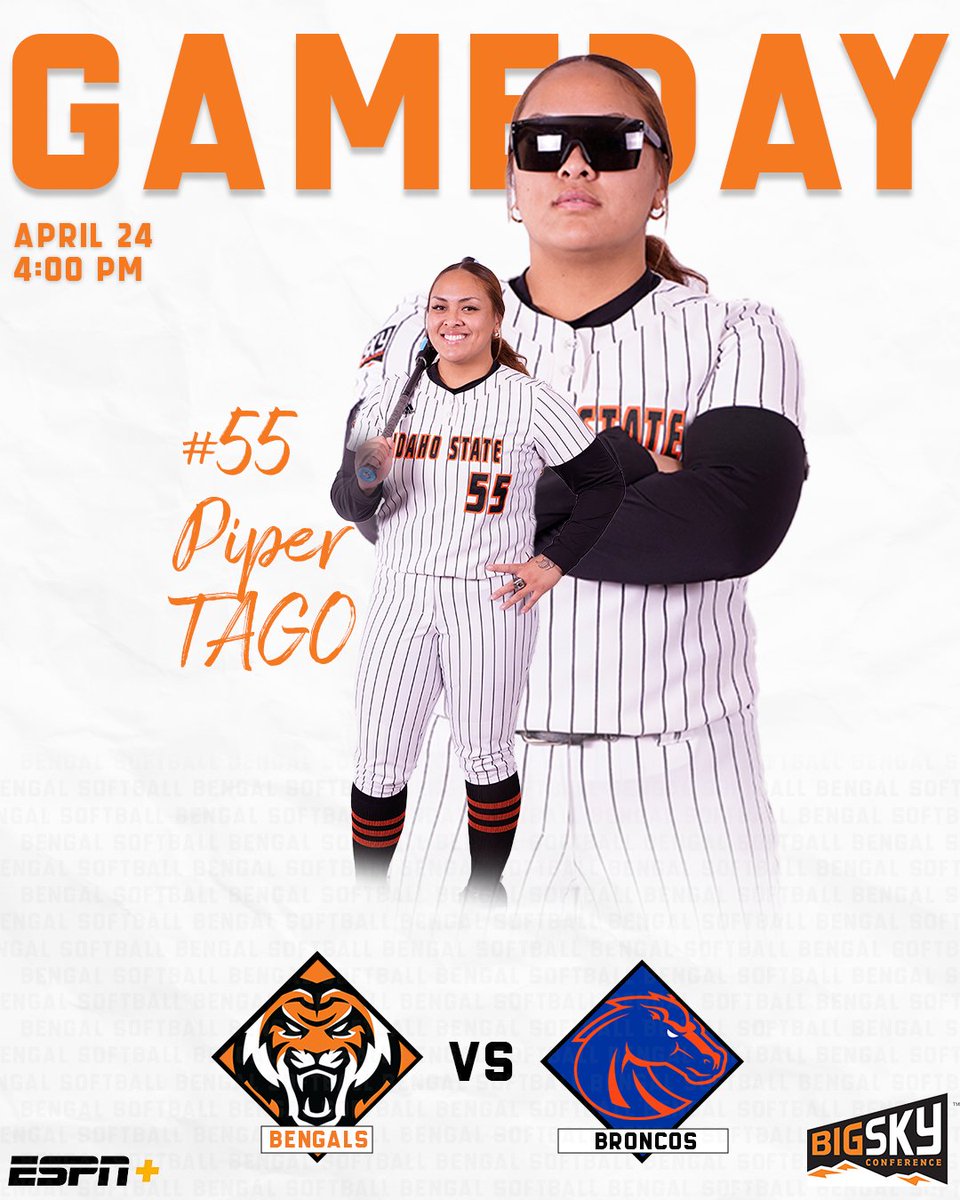 IdahoStateSB's tweet photo. Home Sweet Home 😎
🆚Boise State
⏰4:00 PM
📌Miller Ranch | Pocatello, Idaho
📺https://t.co/d2WCuQWUtZ
📊https://t.co/ddSFh3GFKT
#RoarBengalsRoar // #ISUSB🥎 https://t.co/EIZ7klwVUr