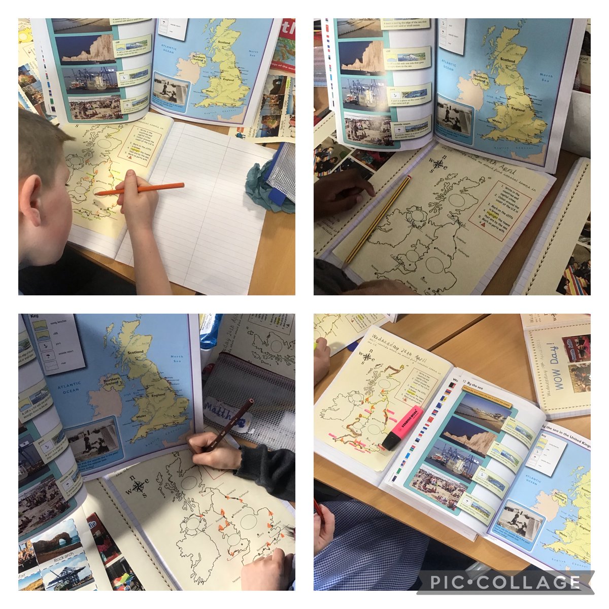 2DG worked hard today in Geography locating the coasts of the UK. We used atlases to identify and locate human and physical features including ports, cliffs and coastal towns and cities. 🏖️🗺️