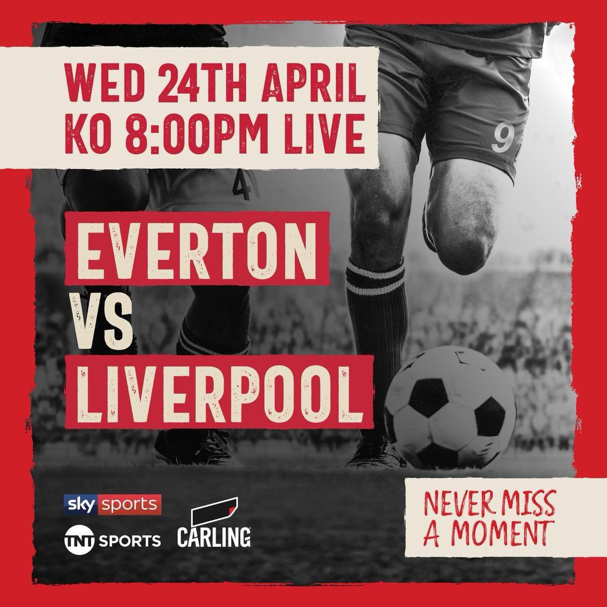 A huge Merseyside derby in the Premier league tonight.

Watch all the game with us and enjoy a bite to eat and drink at the same time.