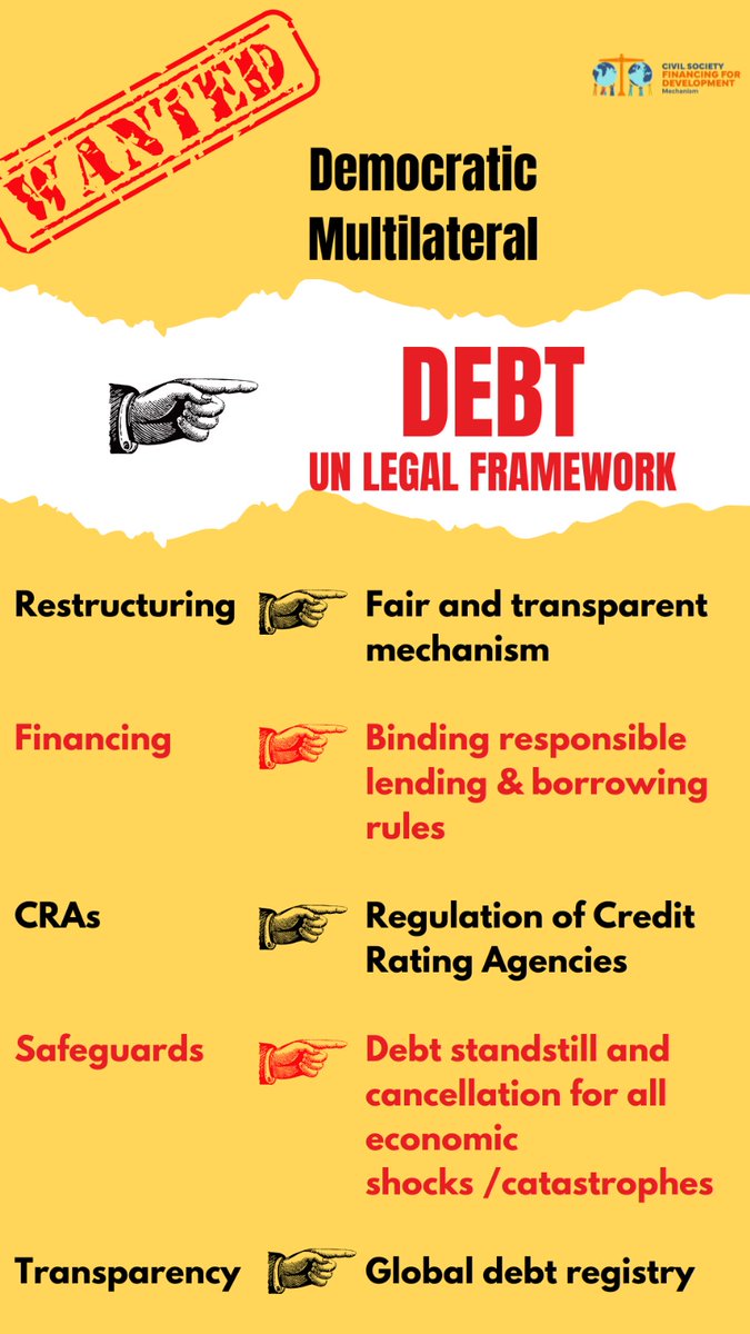 We need a multilateral UN #debt Legal Framework with a fair and transparent debt mechanism that works for developing countries @UN Financing for Development Forum 2024 #EconomicJustice #FfD4 #Fin4Dev Thanks to @ifresnillo @cs_ffd