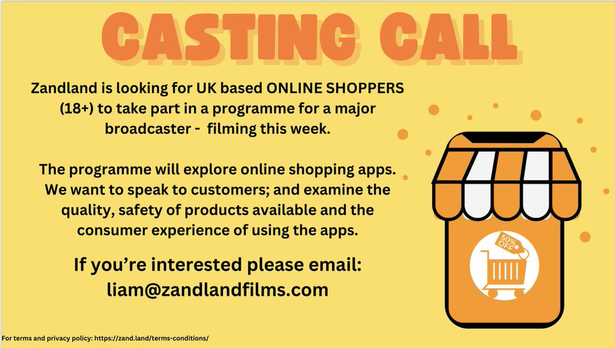 I'm looking for people who love online shopping for an upcoming documentary for major UK broadcaster. See below for details. #JournoRequest