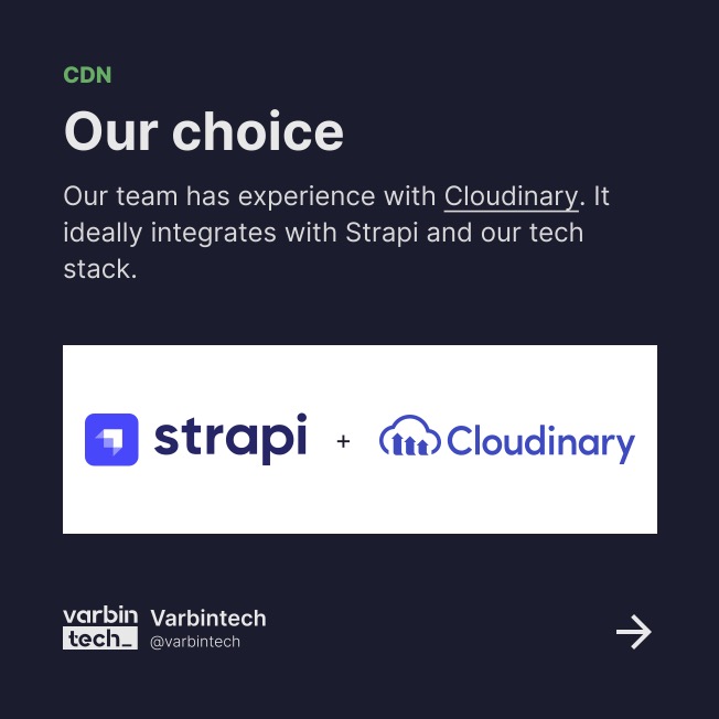 3/ Our choice
Our team has experience with @cloudinary. It ideally integrates with @strapijs and our tech stack.