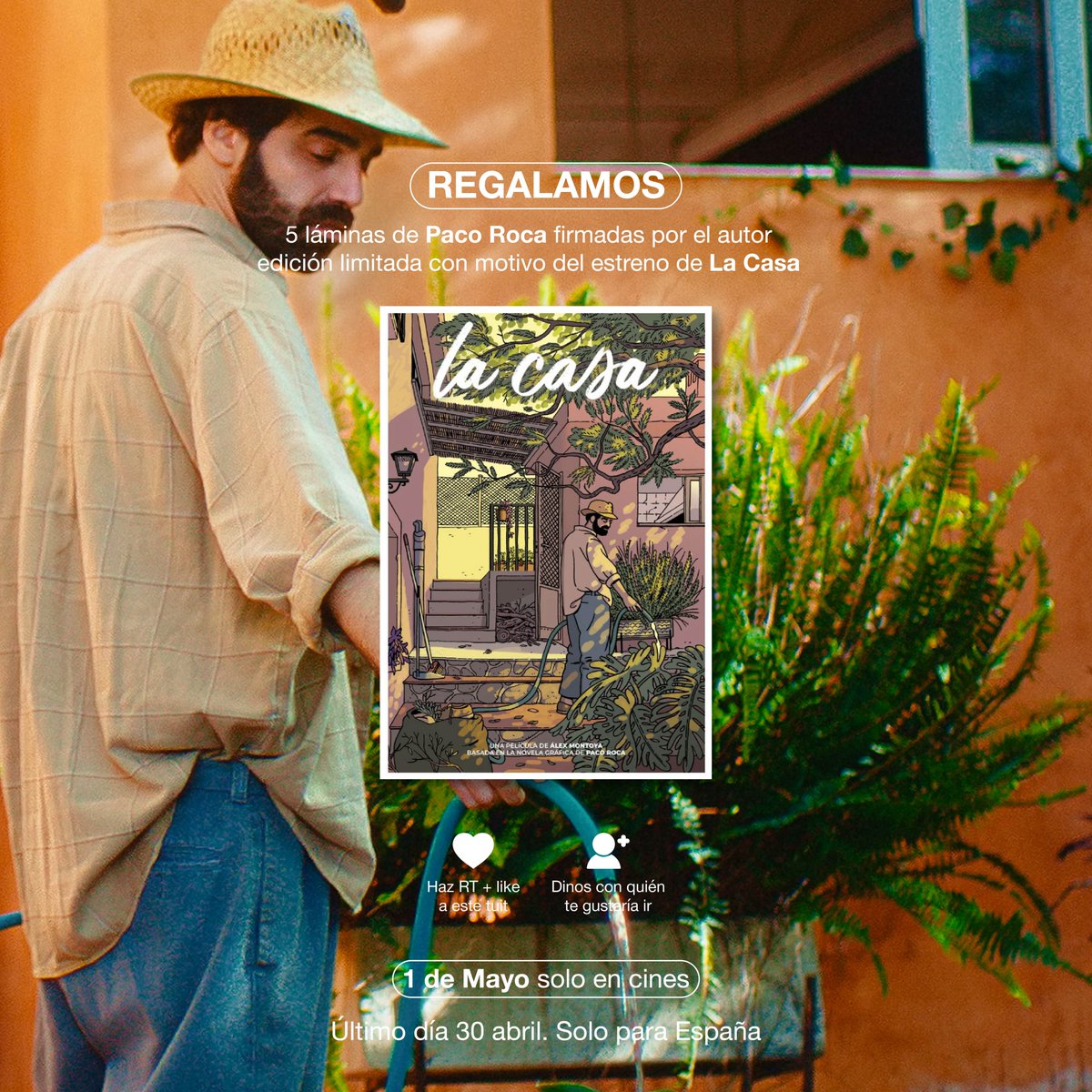 ¡Atención! 

Regalamos CINCO láminas de <a href="/paco_roca/">Paco Roca</a> en una edición muy limitada a 25 unidades con motivo del estreno en cines de LA CASA.

1. Haz RT + like a este tuit
2. Responde con quien te gustaría ir

El sorteo acaba el 30 de Abril. Solo para España.