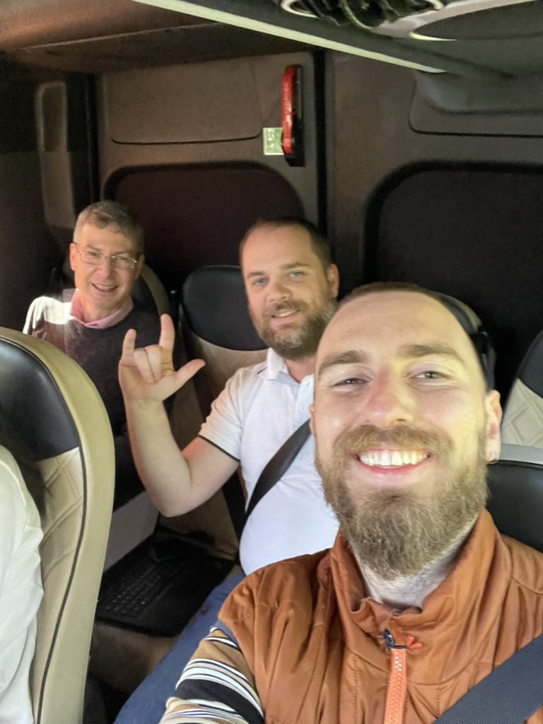 Head of Department @DerekJHird and colleagues in French Romain Bardot and @BenBGDalton are on their way to Liverpool to train for this year’s Dragon Boat race on Saturday, when they will be competing against teams from other universities 🐲🛶