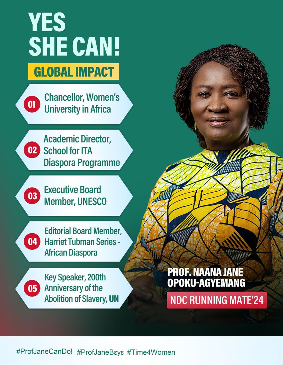 Accomplished Academician — Prof. Naana Jane Opoku-Agyemang #JohnAndJane2024
#BestChoice4ABetterGhana