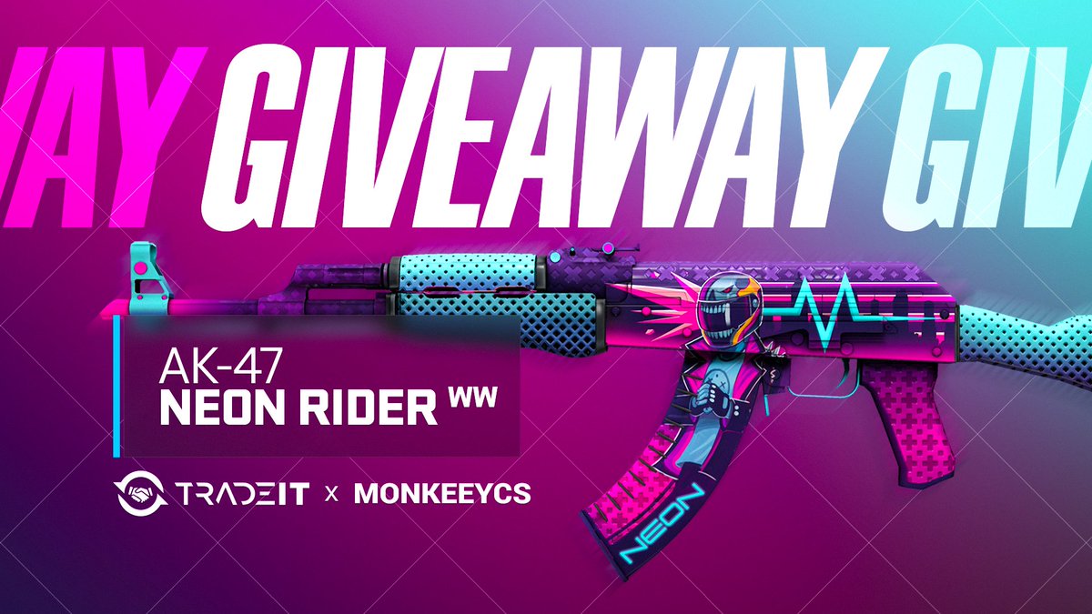 💰AK-47 NEON RIDER GIVEAWAY💰 🍌Follow @MonkeeyCS & @tradeit_gg 🍌Retweet 🍌Tag your friends Ends in 5 days! Good luck 🍀