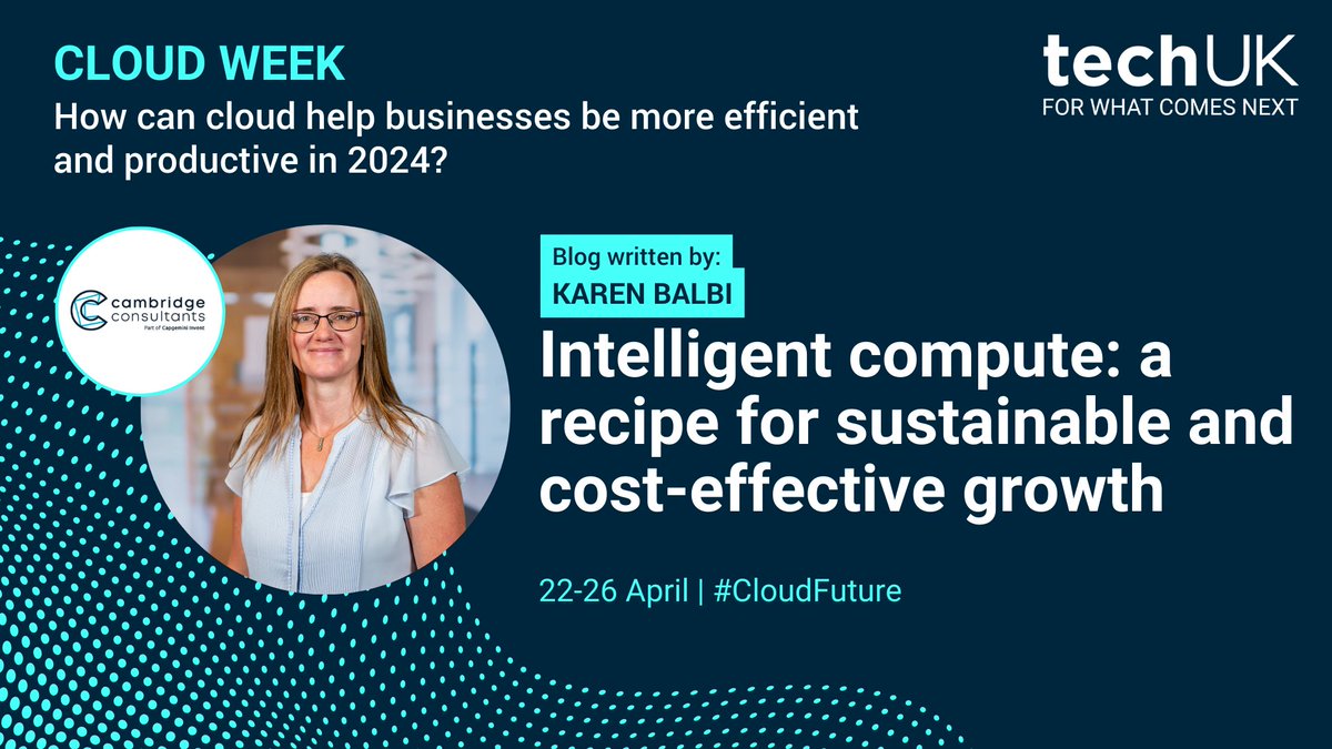 🌳💡Karen Balbi from Cambridge Consultants highlights opportunities to reduce the carbon impact of your cloud by tackling dark data and using intelligent compute: 👉ow.ly/G74B50RnjnL