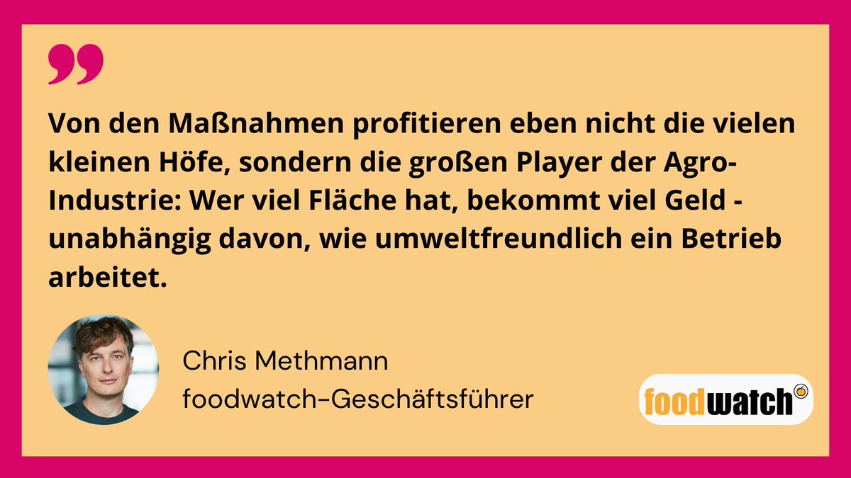 Eil: Gerade eben hat das Europaparlament den Vorschlägen der EU unter Kommissionspräsidentin Ursula @vonderleyen zugestimmt, Umweltauflagen für die Landwirtschaft abzuschaffen. Ein fatales Geschenk an die Agrarindustrie... foodwatch.org/de/foodwatch-z…