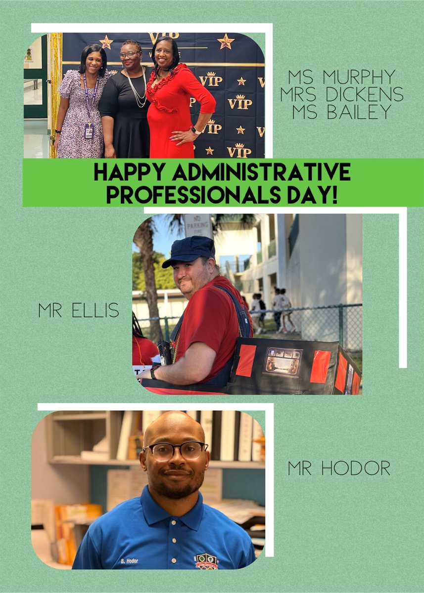 🎉Today is Administrative Professionals’ Day! 🎉 We want to recognize the hard work of our AMAZING Office Staff! 🤩 We couldn’t survive without them. We love you Ms Bailey, Ms Murphy, Ms Dickens, Mr Ellis and Mr Hodor! ✨💫🌟