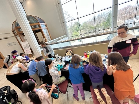 BMB in the community! On April 19th, the BMB department visited the EcoTarium. We had an educational table with three stations - learn everything about the worms used by scientists in the lab, learn and practice some lab skills, and make scientific art with us!- so much FUN!