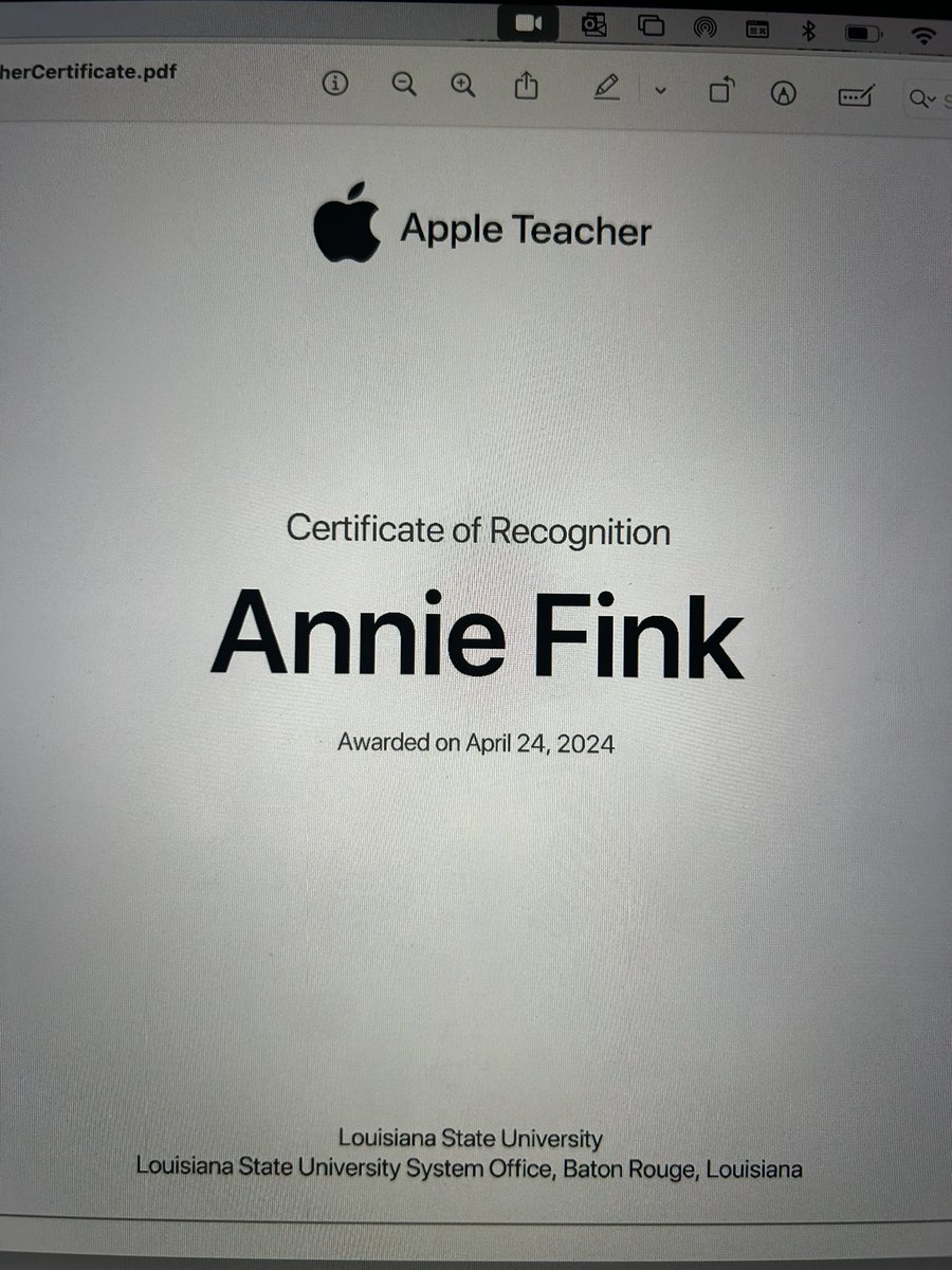 Becoming an Apple Teacher was super easy, and I learned a lot about my Apple products! 
@AppleEDU #LSUELRC2507 #AppleTeacher