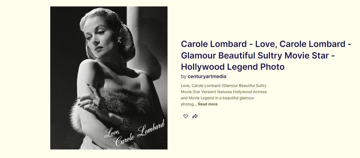 Carole Lombard - Love, Carole Lombard - Glamour Beautiful Movie Star Collection - Hollywood Legend Photo Posters, Postcards and MORE! Available Here: redbubble.com/shop/ap/134682… #carolelombard