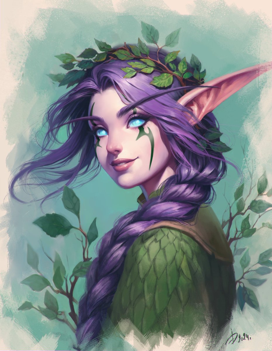 The portrait is in an unusual style for me.. Actually, I really like this kind of drawing, but I still did not dare to try it. Apparently it's time to experiment 💕 (comms are open) #Warcraft #worldofwarcraft