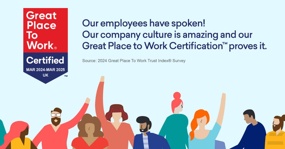 Our UK office has been certified as a Great Place To Work once again!

🙏Thanks to the UK team for such amazing feedback! We are incredibly proud to receive the Great Place to Work UK recertification.

#OneGigamon #GreatPlaceToWork #GPTWcertified