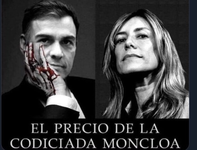 OlgaPatriaVOX's tweet photo. Moncloa utilizará el dinero público para la defensa de Begoña Gómez.
Son unos sinvergüenzas. Que se la paguen ellos con los c0j0nes. https://t.co/jVErAxvi0L
