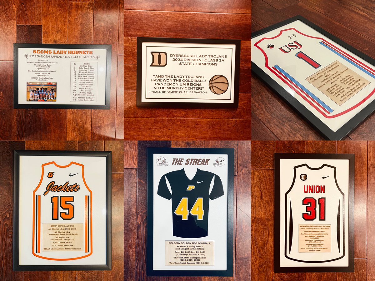 Players matter.  Coaches matter.  Teams matter.  Celebrate those contributions and achievements in a way that matters.  Call us and we’ll get you started! (731) 693-0642 #jerseyplaques  #laserengraved #customjerseys  #personalizedjerseys