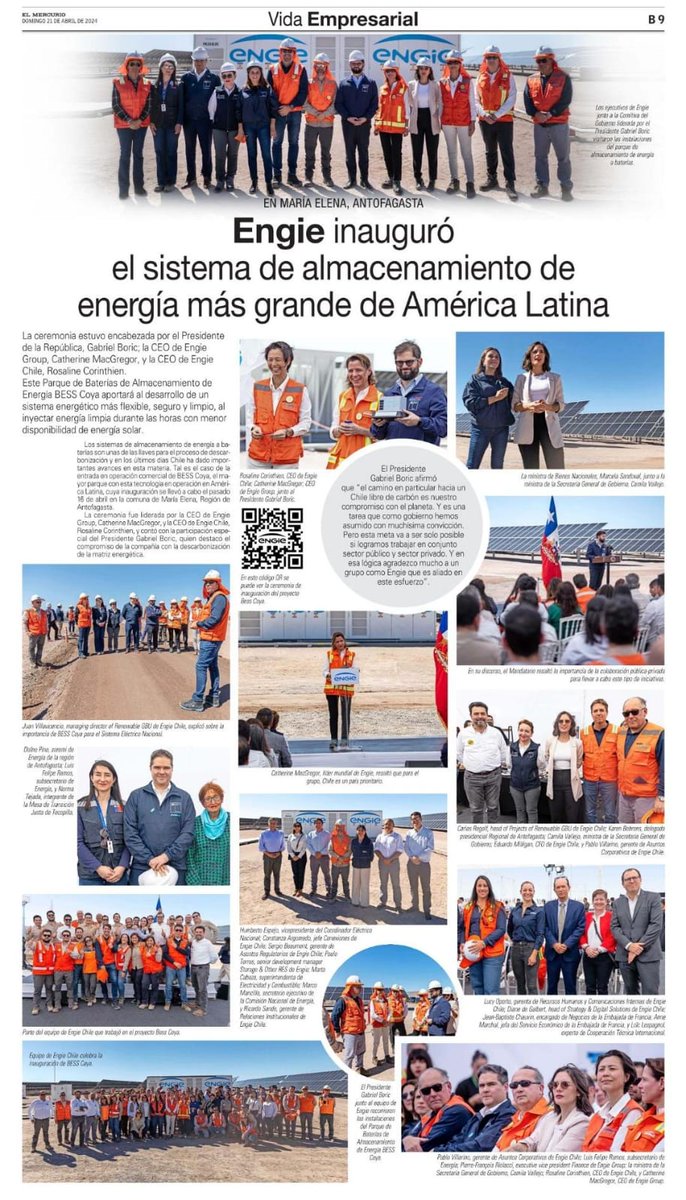 BESS Coya aportará al desarrollo de un sistema energético más flexible, seguro y limpio. 👏 Vuelve a vivir su inauguración a través de @ElMercurio_cl ¡Gracias por la nota! Mira la nota completa 👇 #WithENGIE #BESSCoyaENGIE