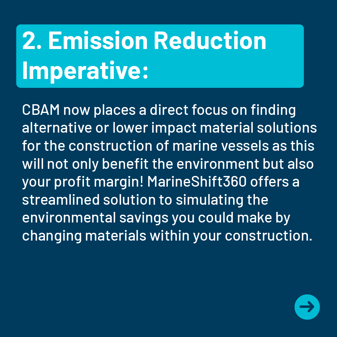 MarineShift360's tweet photo. Are you ready for the European Carbon Border Adjustment Mechanism (#CBAM)? Prepare by understanding #supplychain emissions, reducing #carbonfootprint, &amp; adopting data-driven #sustainability practices. Learn more below &amp; discover how #MarineShift360 can help the #marineindustry🚢