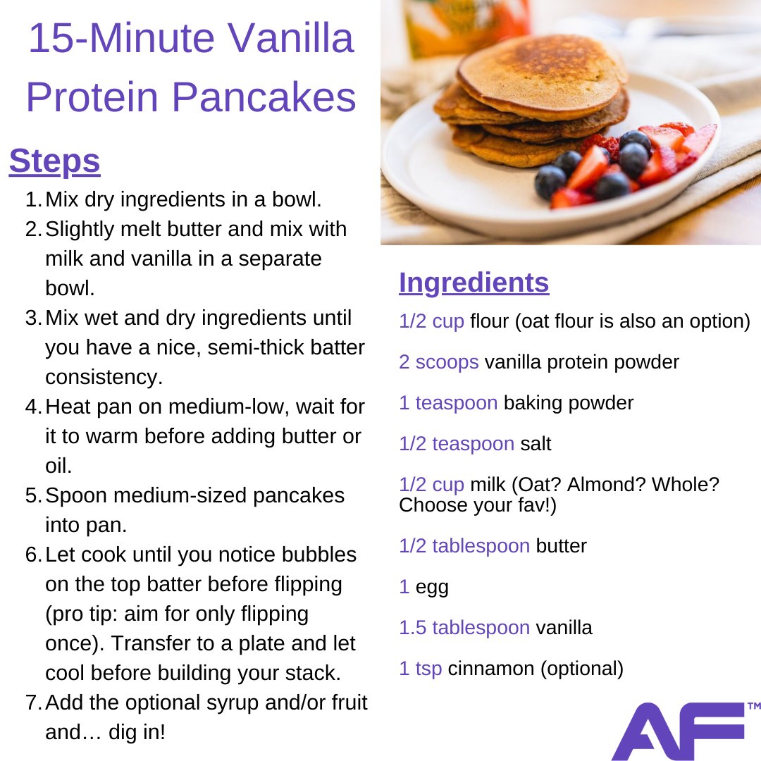 AFDeerRidge's tweet photo. When it comes to quality and quantity, who says you can’t have your [pan]cake and eat it too?! This healthy take on an all-time classic is a delicious breakfast built for fueling, filling, and supercharging your day. A big, bold, and satisfying breakfast jump-starts your... https://t.co/2uDCAmhYHH