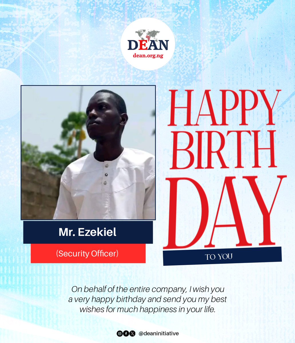 At @DEANinitiative we celebrate talents and growth. Happy birthday to Mr Ezekiel for his wonderful contribution in our organization. Enjoy this new age to the fullest 💯💯 @Ezekielyak1