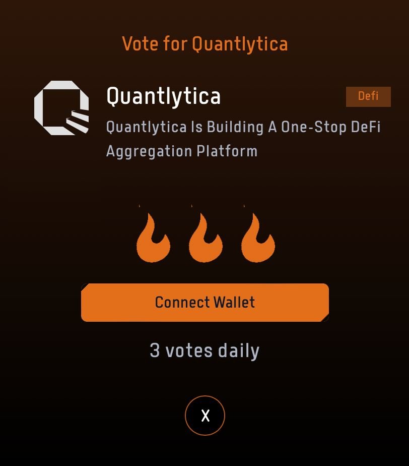 quantlytica's tweet photo. Vote for Quantlytica as your favorite project in @BitlayerLabs's Popularity List! 😎

Users have 3 daily voting opportunities to earn points by supporting and voting for their favourite projects.

https://t.co/d1gX3bnCZ2 https://t.co/kGhC8YMxgL