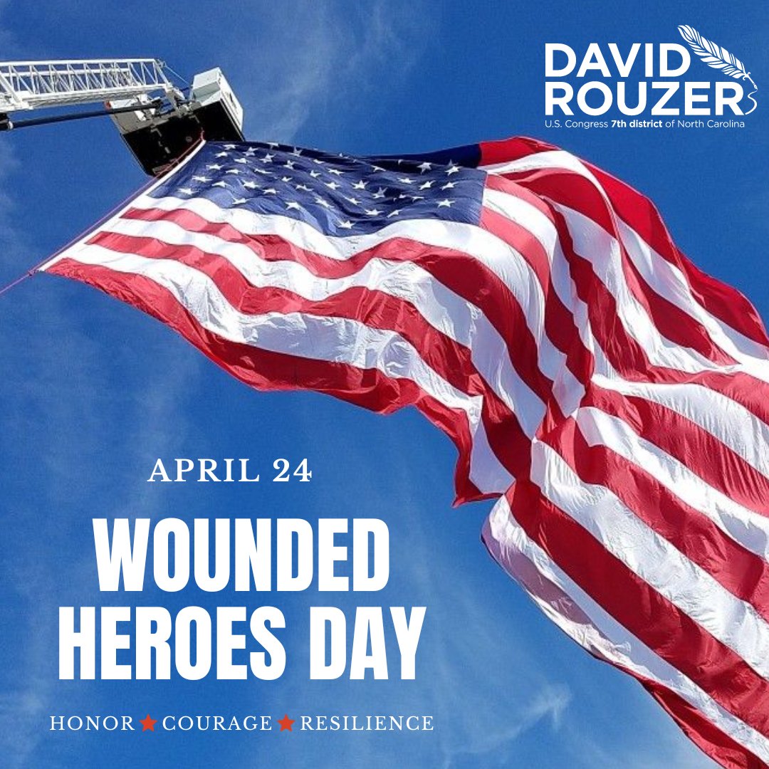 Today is Wounded Heroes Day in North Carolina. Please join me in honoring the brave men and women who sacrificed so much to protect our country and defend our freedom. May God always bless our Nation’s heroes and their families!