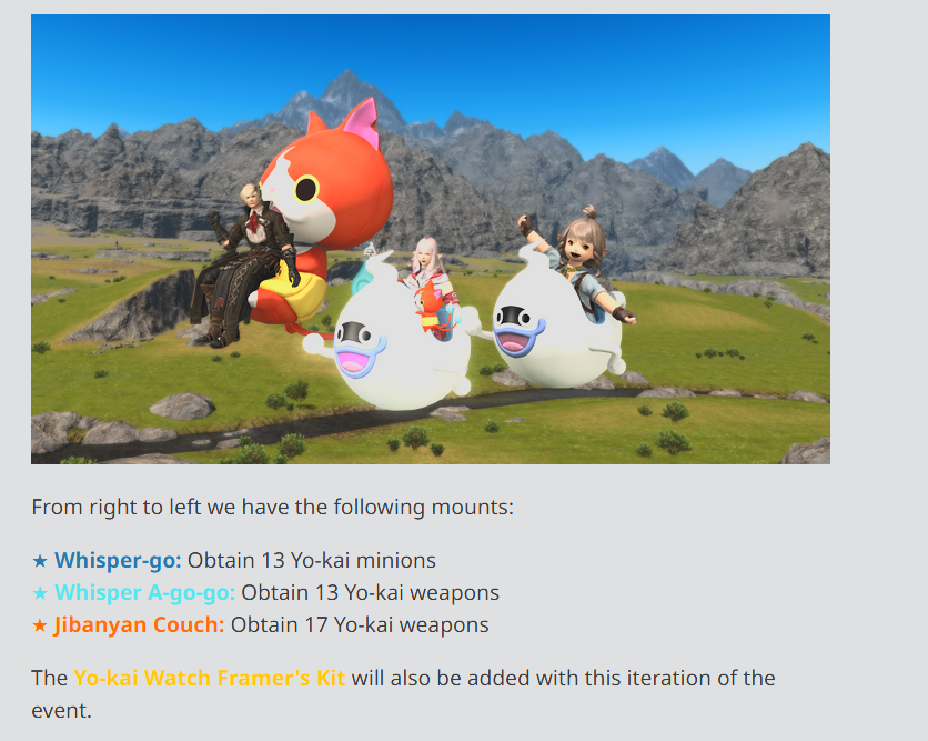 NyllixT's tweet photo. @FF_XIV_FR  HEUUU y'a un ptit souci avec la trad FR de l'event : 
La mount du fauteuil s'obtient avec 17 armes et non 17 mascottes https://t.co/nsaZ3A7gEH