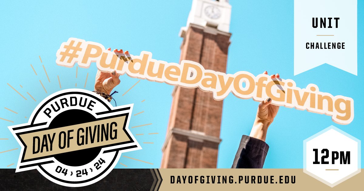 🥪 Do you know what would make your lunch break even better? Knowing you made a difference for #Boilermakers on #PurdueDayofGiving! The unit with the most dollars raised this hour will receive $1,000 in bonus funds. Make sure it’s us by making your gift at dayofgiving.purdue.edu/organizations/…