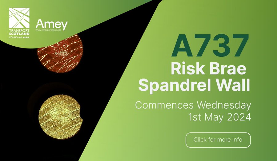 ⚠️24/7 TRAFFIC SIGNALS⚠️

❗ Essential bridge repairs on the #A737 at Risk Brae, south of Howwood, from 1/5/24 until 31/5/24

🚨 Belltrees Road will remain open for local access only

👉 bit.ly/3wfbSqZ

@trafficscotland @RenCouncil @North_Ayrshire 
#PlanAhead