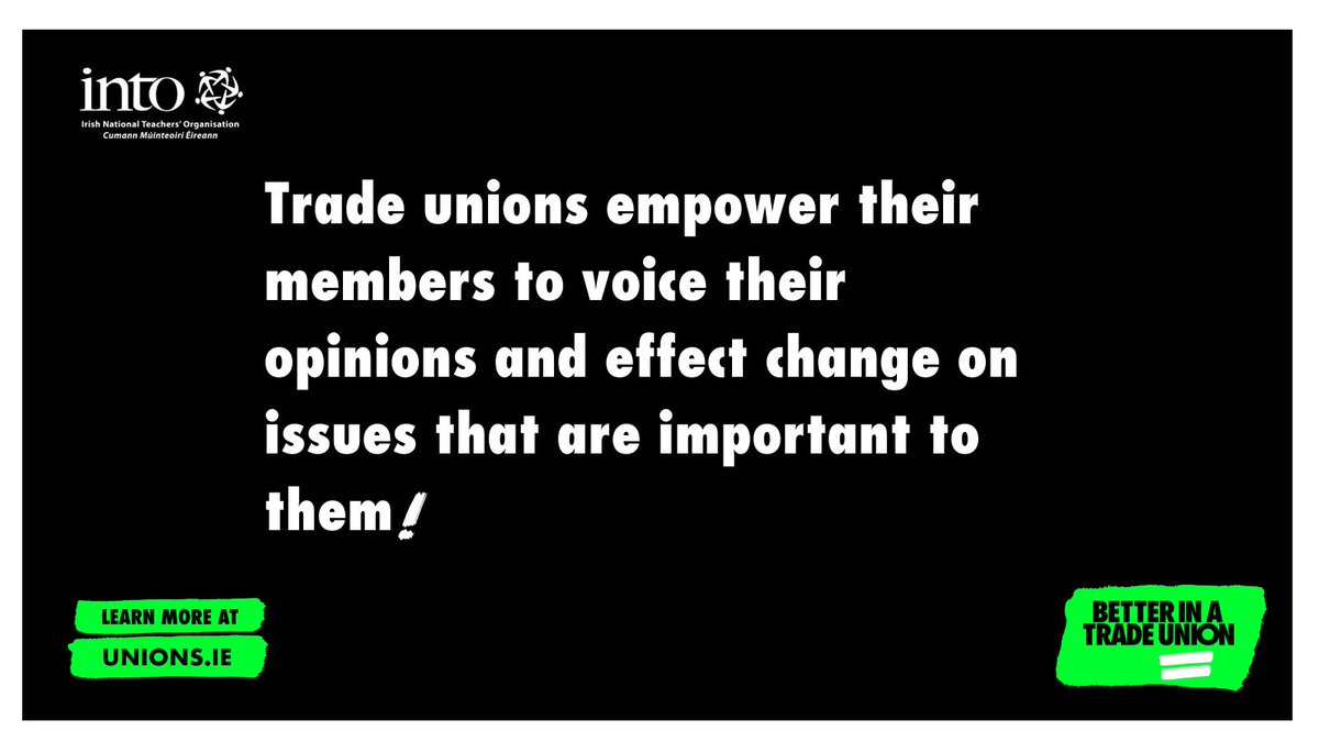 ❓ Did you know that trade unions engage in social justice and political endeavours? Trade unions empower their members to voice their opinions and effect change on issues that are important to them. 👉 Don’t forget, you are #BetterInATradeUnion 🔗 See unions.ie