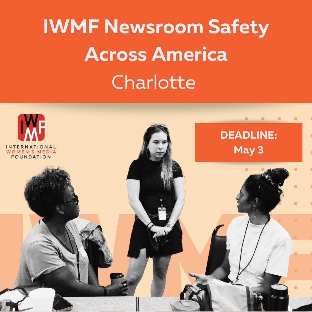 #NorthCarolina journalists, don’t miss this! In collaboration with the @CltJournalism, the #IWMF offers safety trainings in Charlotte on May 22 & 23, 2024. Freelancers & staff reporters, enhance your safety skills! 🔗 Spots are limited. Apply by May 3: forms.gle/g3cXVgZpmKaBce…