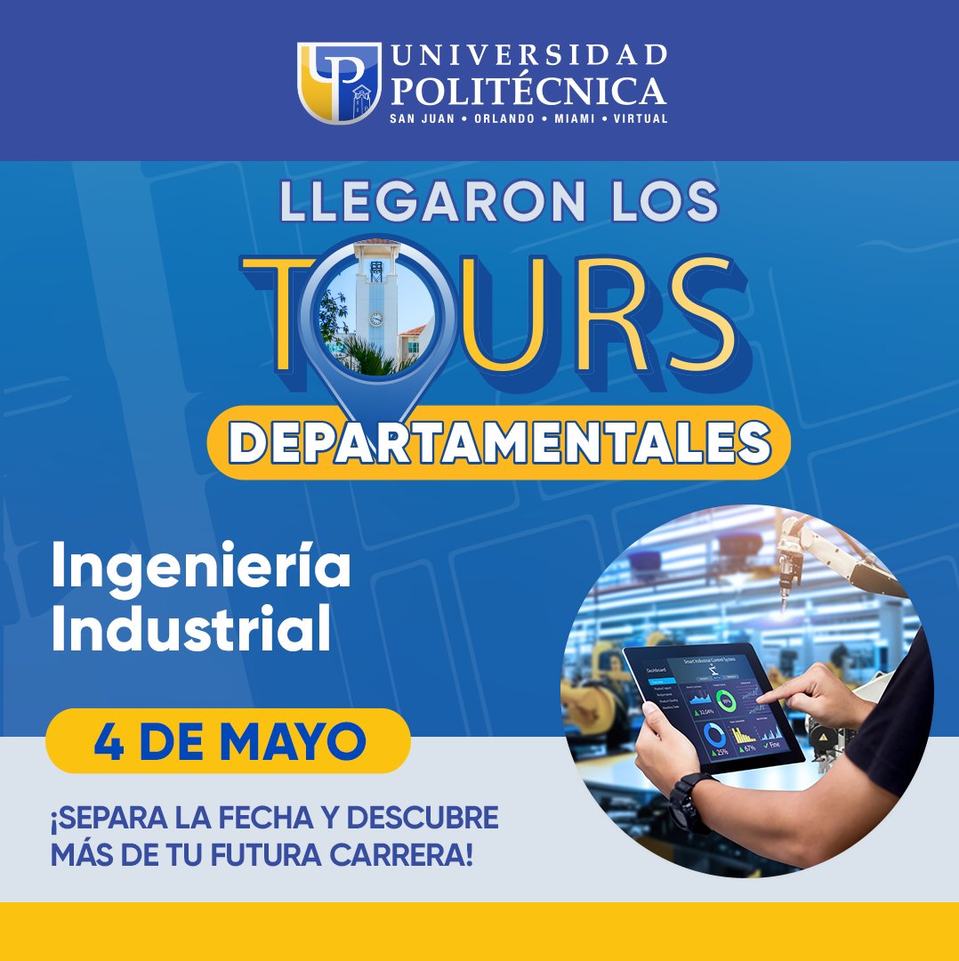 ¡Separa el 4 de mayo! Registro gratis, fácil y rápido: pupr.edu/tours/ Podrás descubrir nuestro ofrecimiento académico y escoger entre las modalidades de enseñanza presencial, híbrido o virtual. admisiones@pupr.edu 787-622-8000