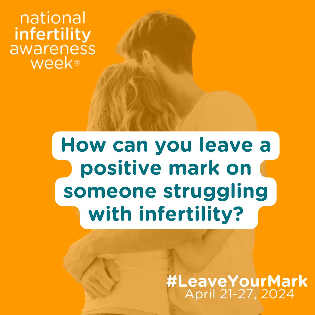 Let’s leave a positive mark. It’s not always easy sharing and getting people to understand the struggles of infertility. Share below how you can talk to family and friends about family building and the issues facing the infertility community. #NIAW #NIAW2024 #LeaveYourMark2024