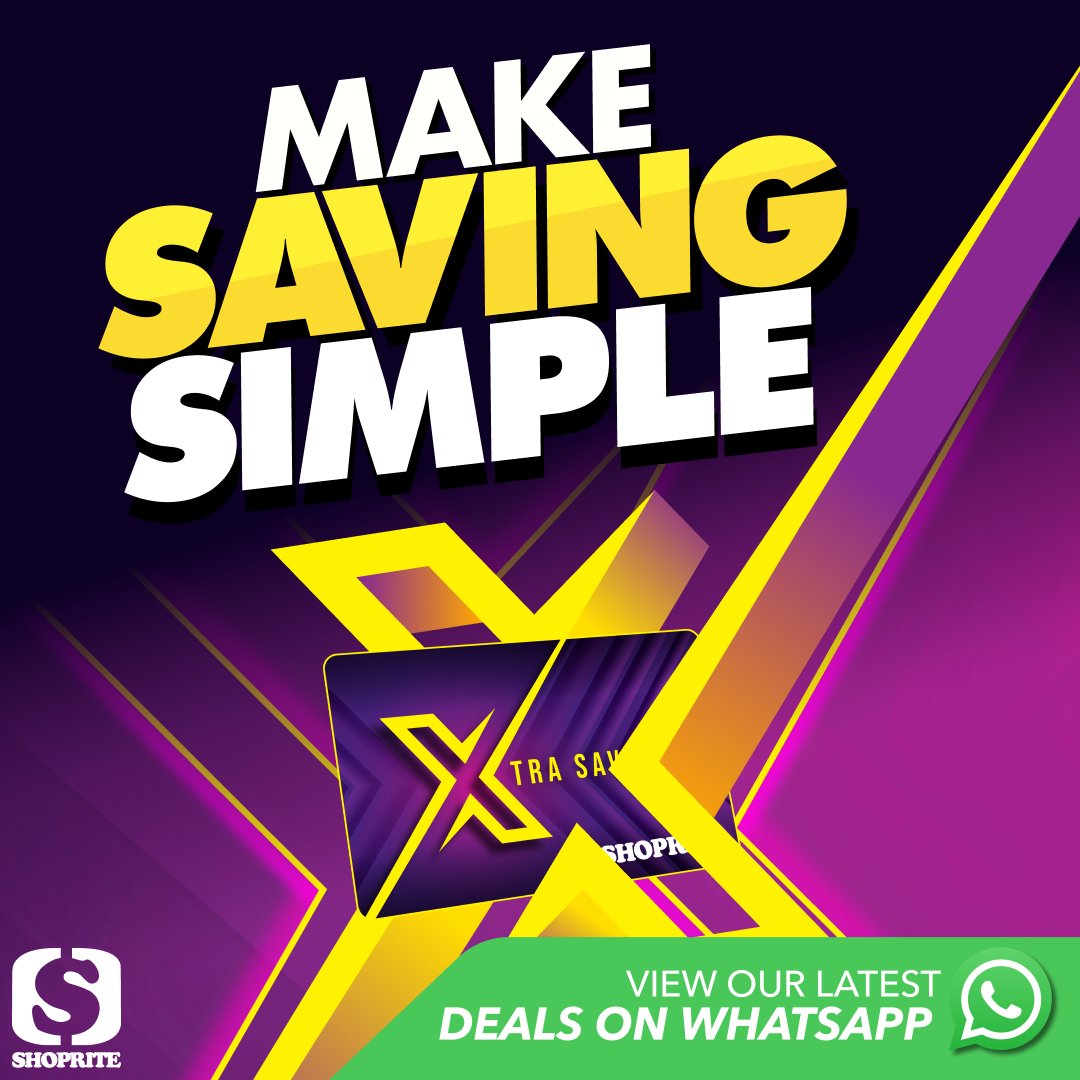 Now saving is easy as 1, 2, 3! Shop, swipe your Xtra Savings card, and SAVE! So simple and so rewarding too! 🛒💳 Valid until 12 May 2024. Click to view on WhatsApp: brnw.ch/21wJ8AH #ShopriteSA #ShopriteXtraSavings #ShopriteSavers