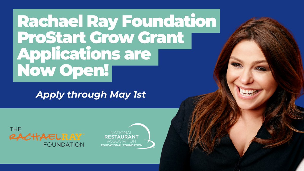 REMINDER 🚨 The @RachaelRay Foundation and @NRAEF are awarding $5,000 grants to support ProStart classrooms and educators with new resources, supplies, and kitchen upgrades. Time is running out to apply — submit your application now until May 1st: bit.ly/43F5e9U