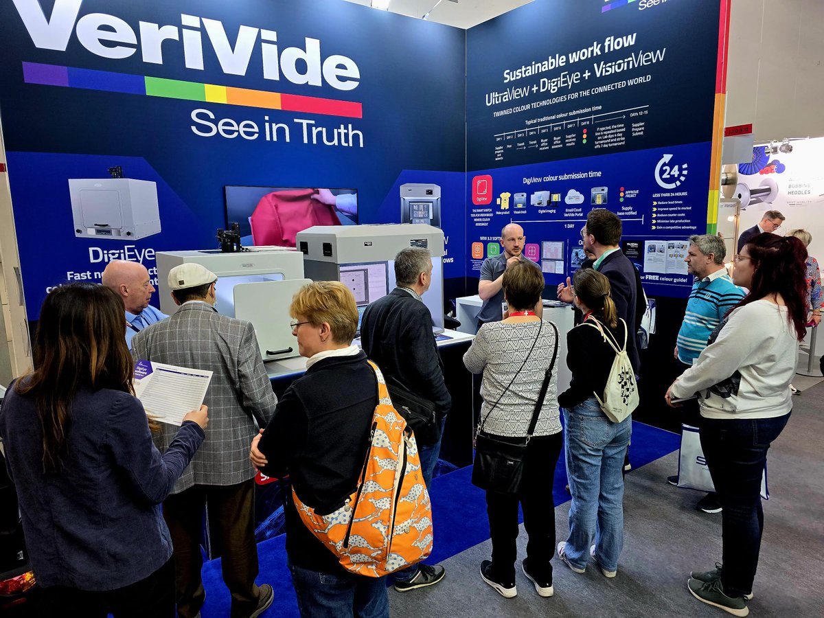 VeriVide's tweet image. Day Two of @ttx_tp is coming to a close🥴 But we get to do it all again tomorrow! 

Thank you to everyone who came to the stand today. We&apos;ll be here all week to answer your questions and give demonstrations about DigiEye and VisionView 👋

#TechTextil #TexProcess