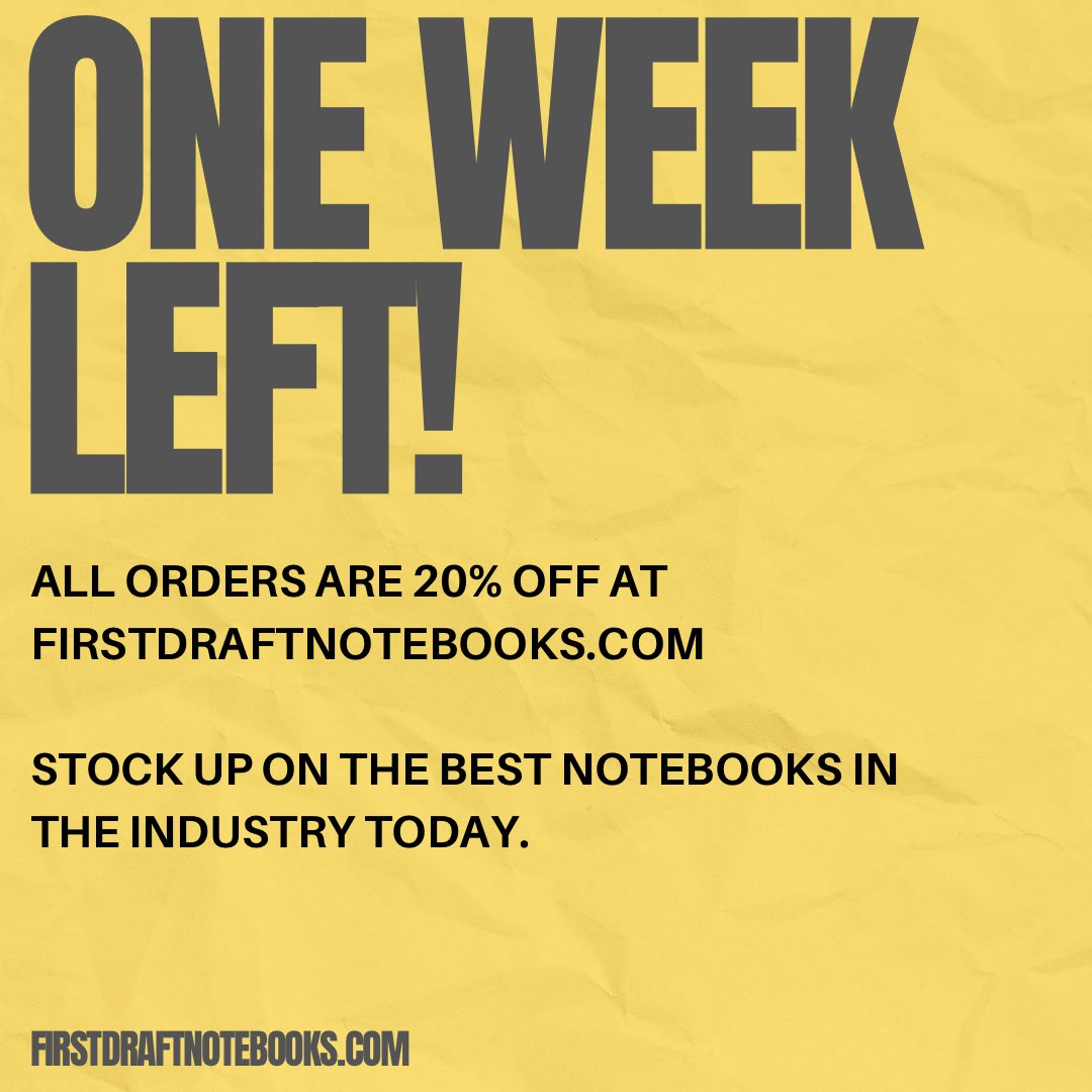 FDNotebooks's tweet image. Don’t miss out on this great deal! Get 20% off today using APRIL24 at checkout! 

FirstDraftNotebooks.com