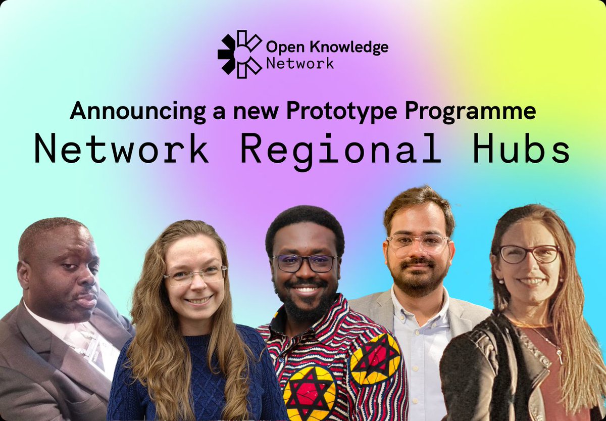 OKFN's tweet image. 🚀 🌐 A new phase is now beginning for the #OpenKnowledgeNetwork! 

Today we are announcing a prototype programme with the opening of 5 regional hubs for more decentralisation and diversity. Find out more and join us in welcoming the coordinators.

👉🏾 blog.okfn.org/2024/04/24/ope…