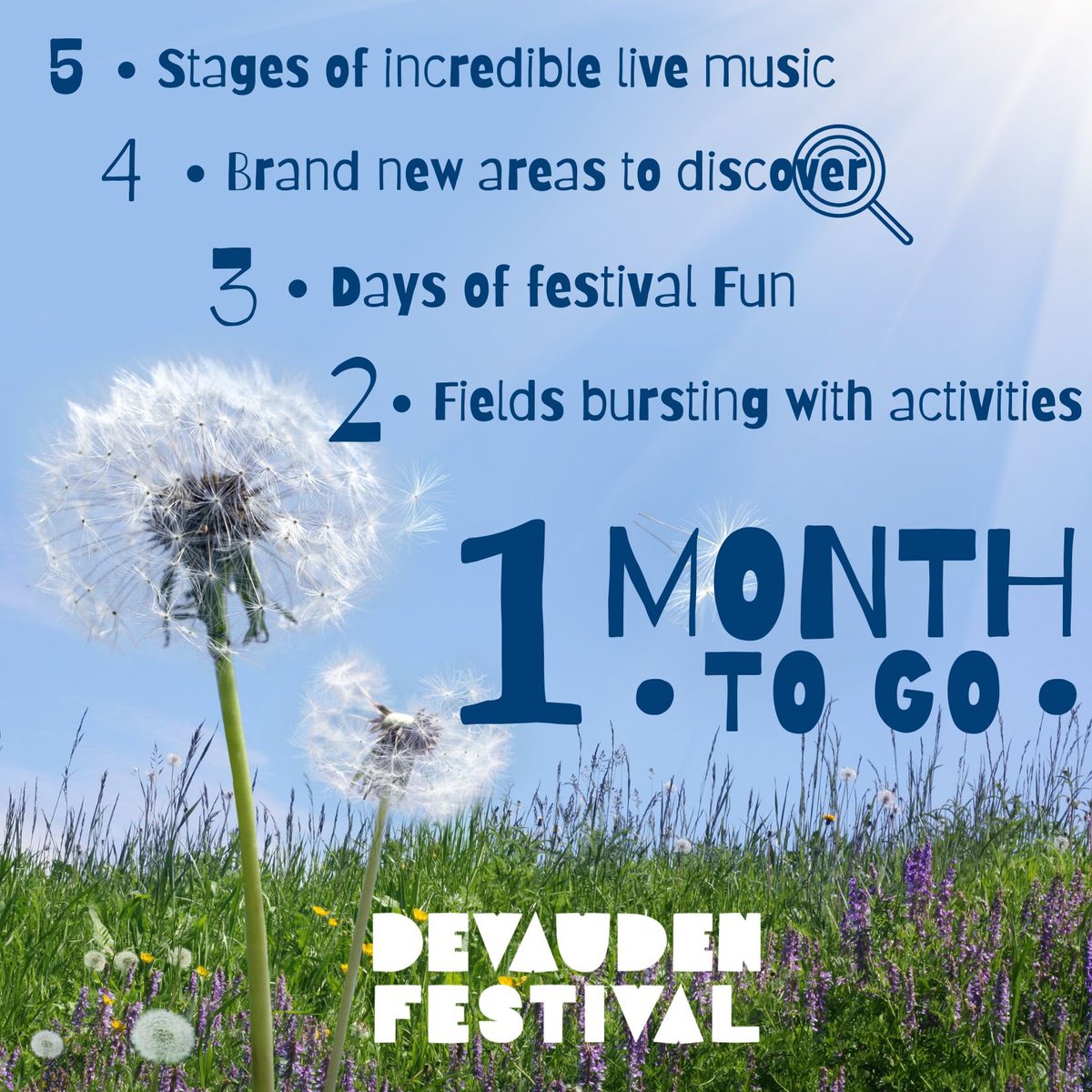 ⏰ The Countdown is ON ⏰ 5️⃣ Live music stages to catch a set from your new favourite artist.🎪 4️⃣ Brand new areas for DF 2024. ✨ 3️⃣ Days packed with festival fun. 2️⃣ Fields set in a stunning location overlooking the Wye Valley. 🌾 1️⃣ MONTH LEFT 🤯🎟⏰🚀✨🌳