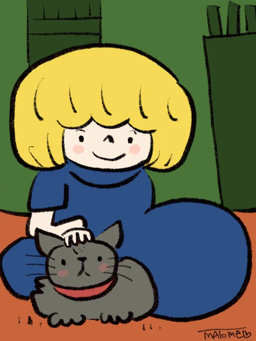 大事な今。                  #絵 #イラスト #猫 #ネコ #Cat 
