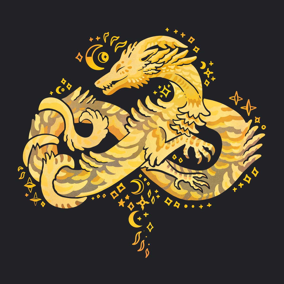 「 #AutismAcceptance dragon ~ now in gold!」|Diana 🐦 🇨🇦のイラスト